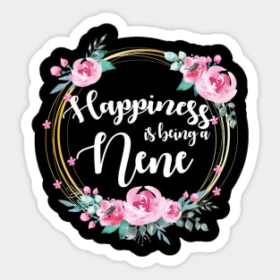 Happiness Is Being A Nanny Floral Sticker